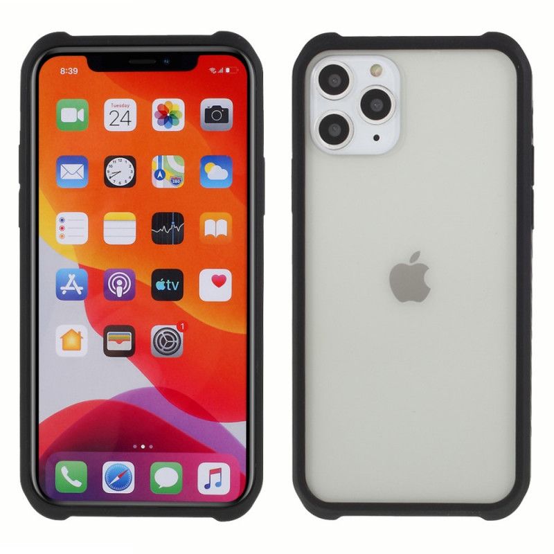 Skal för iPhone 11 Pro Max Härdat Glas Och Silikon Med Silfilm