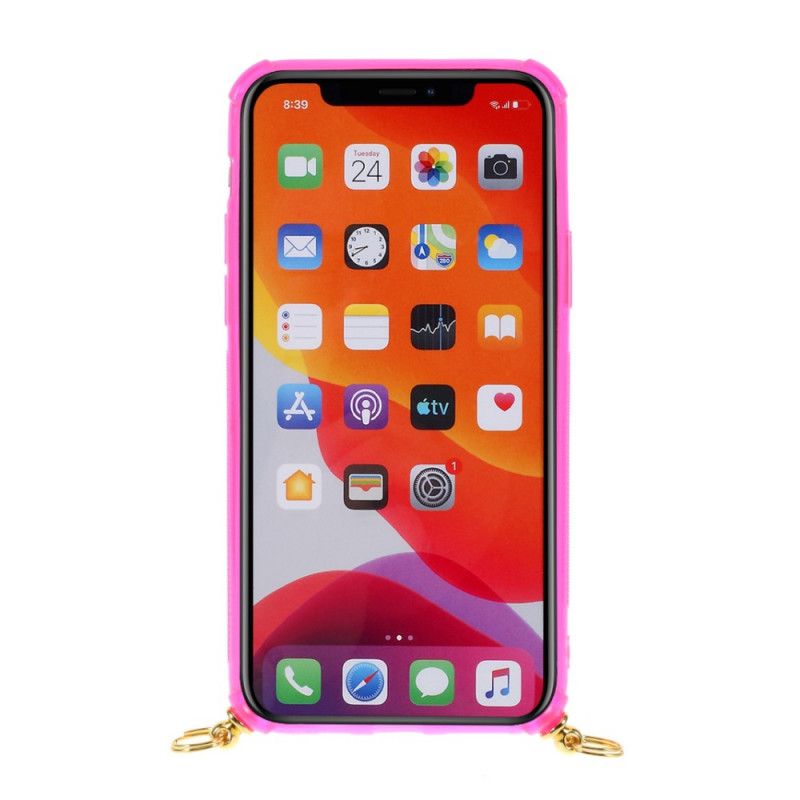 Skal för iPhone 11 Pro Max Magenta Med Korthållare