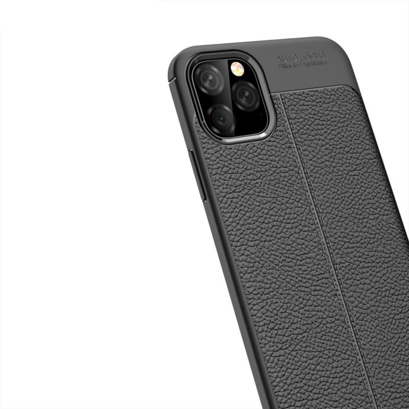 Skal för iPhone 11 Pro Max Svart Dubbel Linjelycherskinneffekt