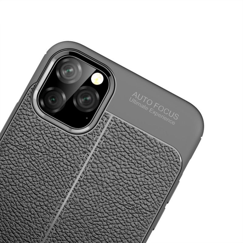 Skal för iPhone 11 Pro Max Svart Dubbel Linjelycherskinneffekt