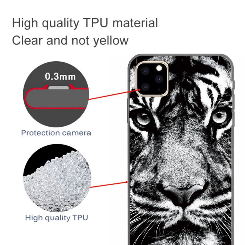 Skal för iPhone 11 Pro Max Svartvit Tiger