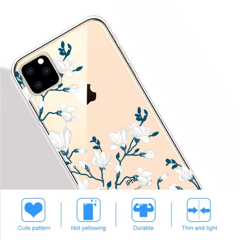 Skal för iPhone 11 Pro Max Vita Blommor