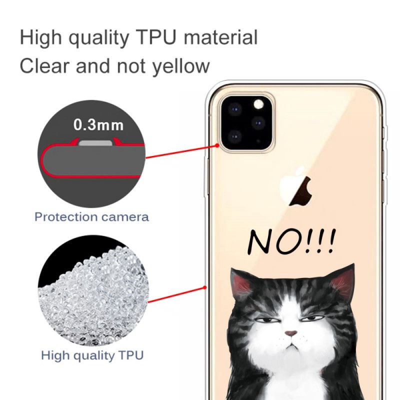 Skal iPhone 11 Pro Max Mobilskal Katten Som Säger Nej