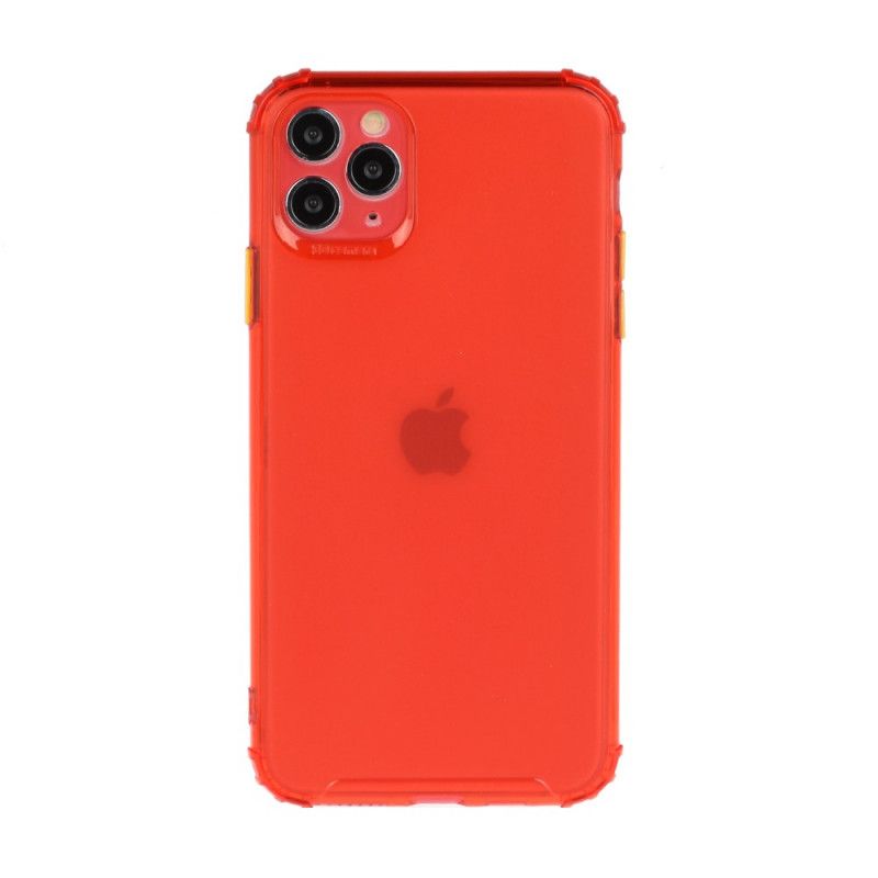 Skal iPhone 11 Pro Max Röd Genomskinliga Färgade Knappar