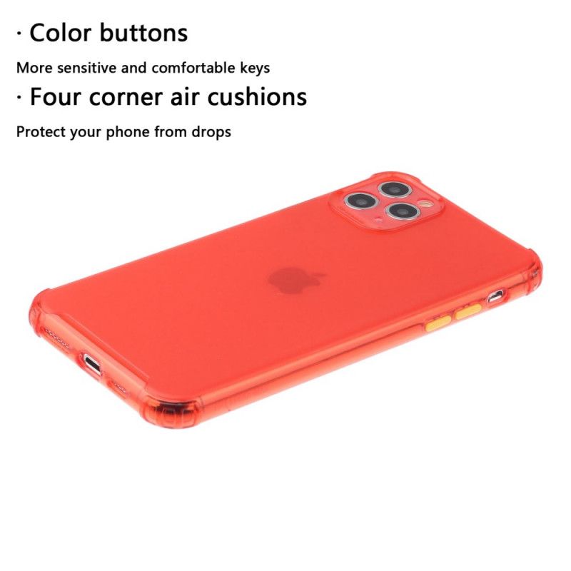 Skal iPhone 11 Pro Max Röd Genomskinliga Färgade Knappar