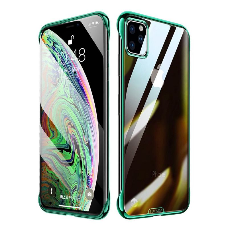 Skal iPhone 11 Pro Max Röd Transparent Sulada- Och Metalleffekt