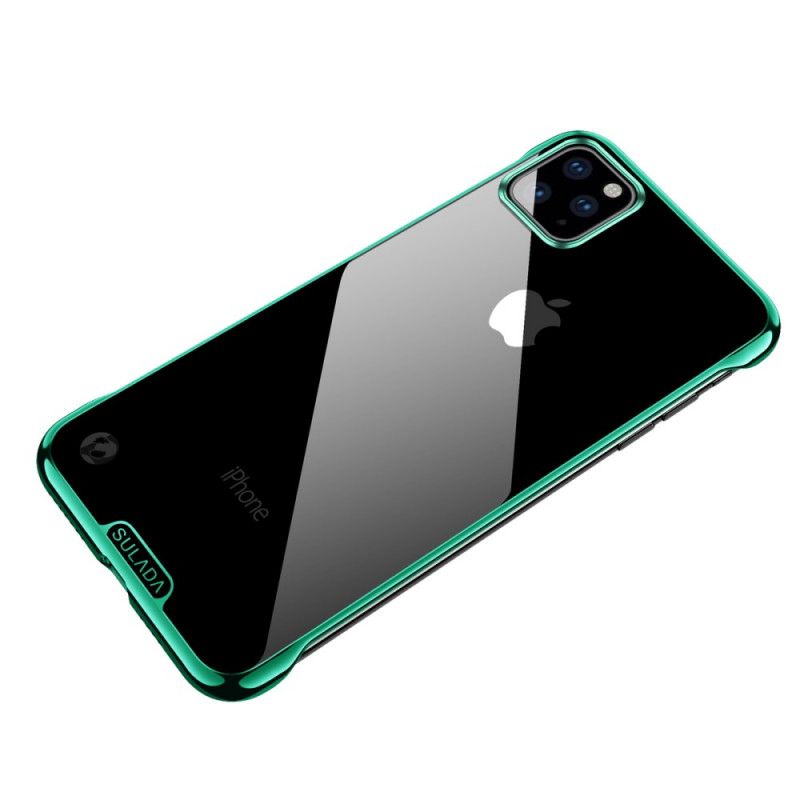 Skal iPhone 11 Pro Max Röd Transparent Sulada- Och Metalleffekt