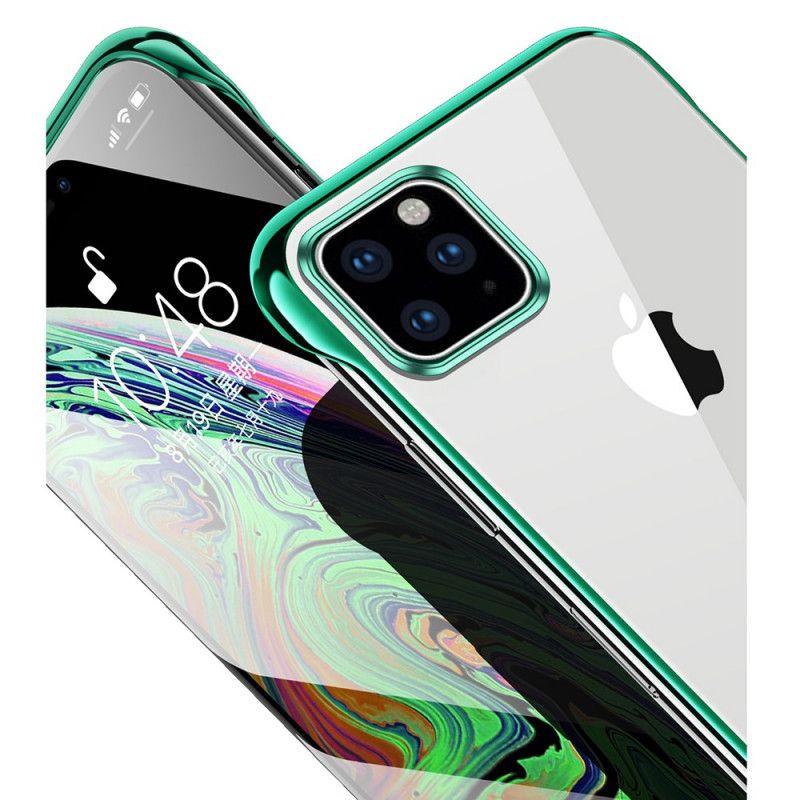 Skal iPhone 11 Pro Max Röd Transparent Sulada- Och Metalleffekt