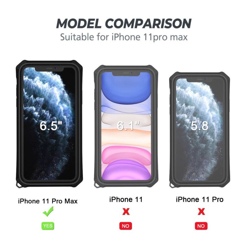 Skal iPhone 11 Pro Max Svart Avtagbar Ringhållare