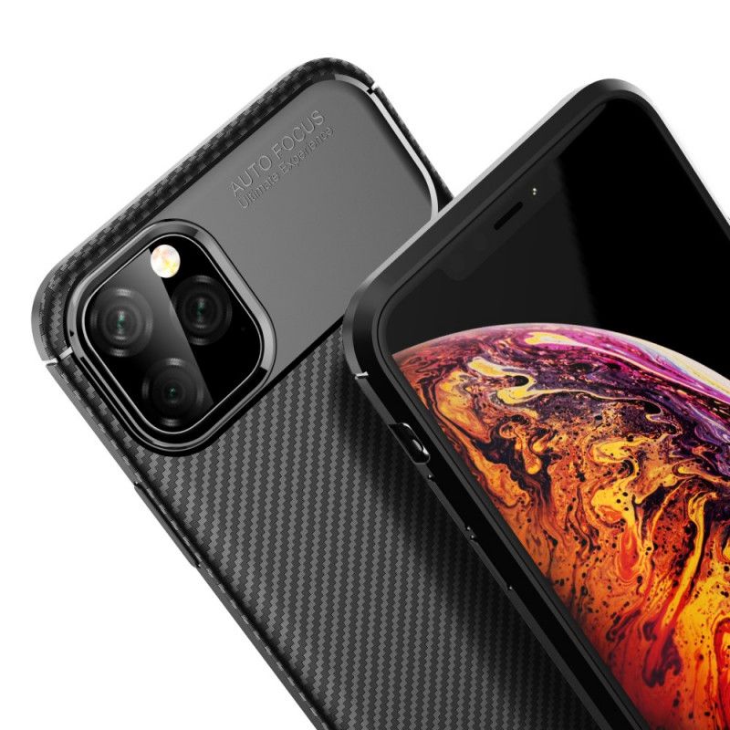 Skal iPhone 11 Pro Max Svart Flexibel Kolfiberstruktur