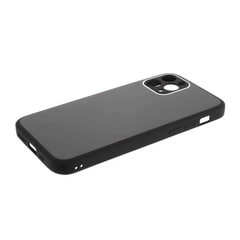 Skal iPhone 11 Pro Max Svart Glasbaksida Och Silikonkant