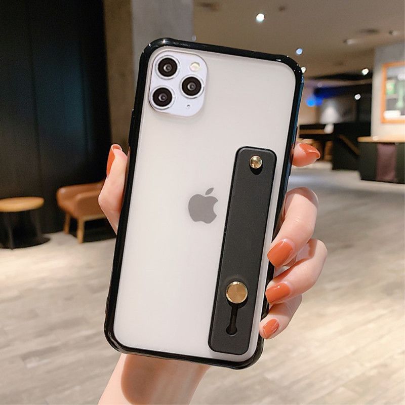 Skal iPhone 11 Pro Max Svart Hybrid Med Stödrem