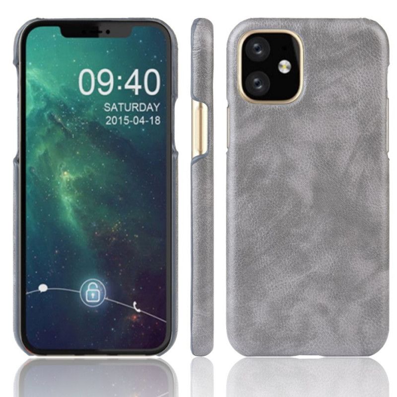 Skal iPhone 11 Pro Max Svart Lychee-Lädereffekt