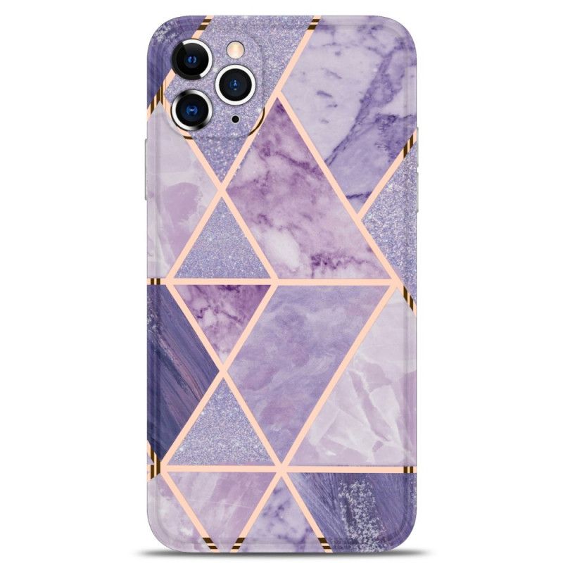 Skal iPhone 11 Pro Max Svart Marmor Flashig Geometri