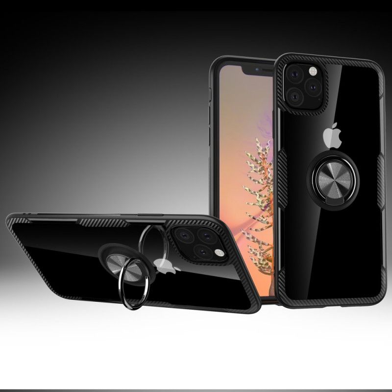 Skal iPhone 11 Pro Max Svart Stödring Med Metalleffektkanter