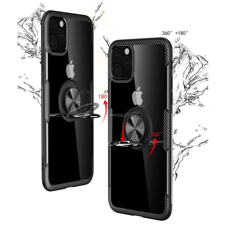 Skal iPhone 11 Pro Max Svart Stödring Med Metalleffektkanter