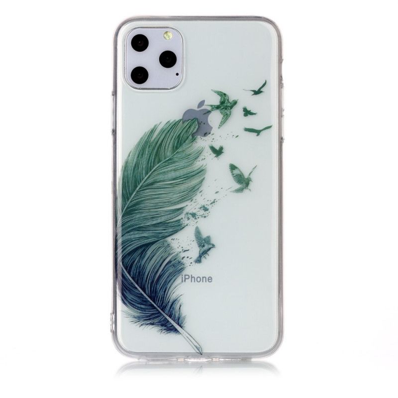 Skal iPhone 11 Pro Max Transparent Färgad Fjäder