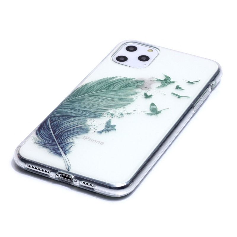 Skal iPhone 11 Pro Max Transparent Färgad Fjäder