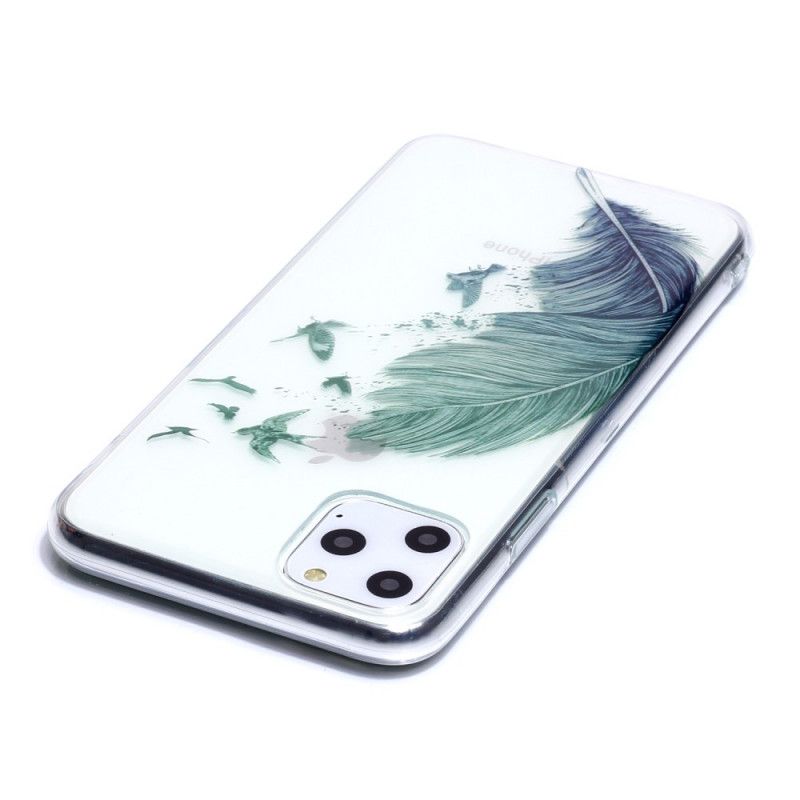Skal iPhone 11 Pro Max Transparent Färgad Fjäder