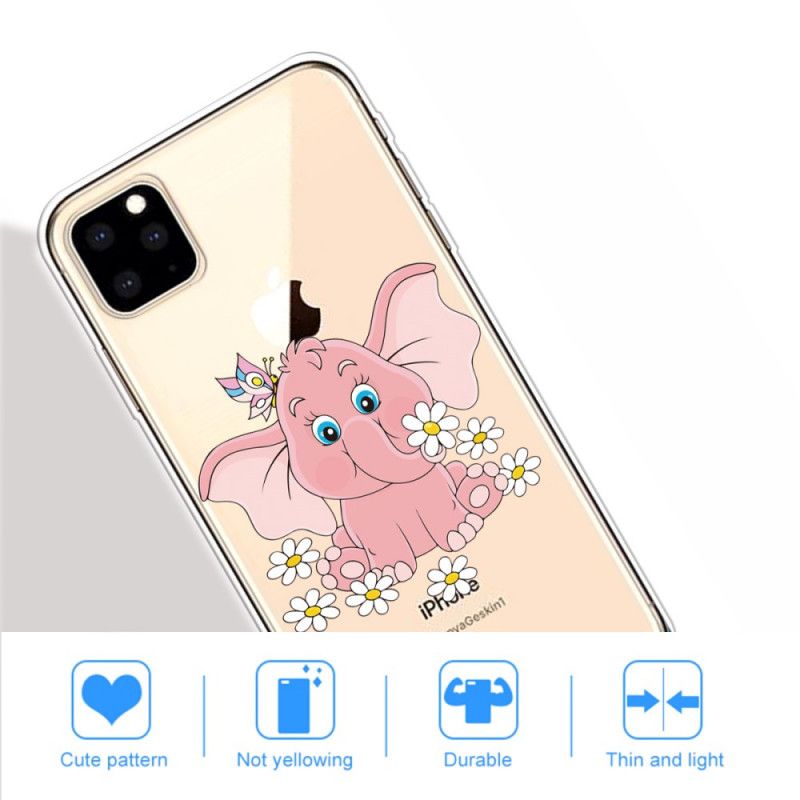 Skal iPhone 11 Pro Max Transparent Rosa Elefant