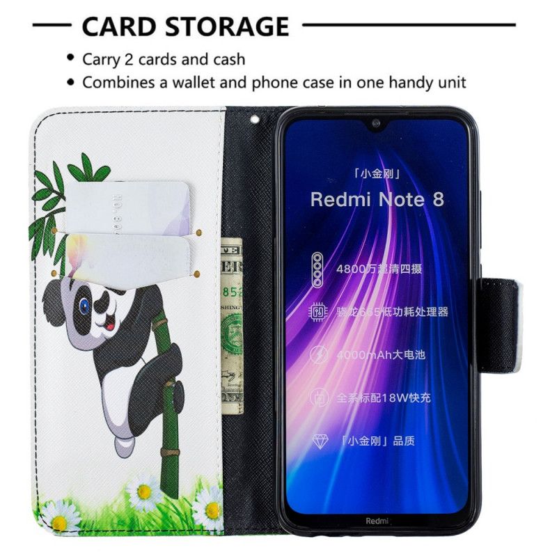 Fodral för Xiaomi Redmi Note 8 Panda På Bambu