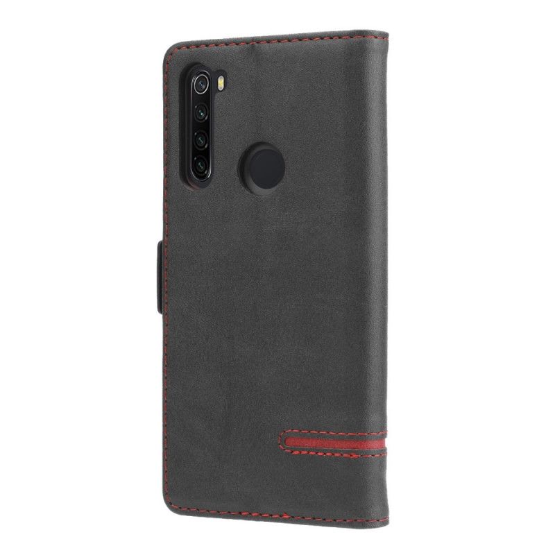 Fodral Xiaomi Redmi Note 8 Svart Fin Linje Dubbel Flik