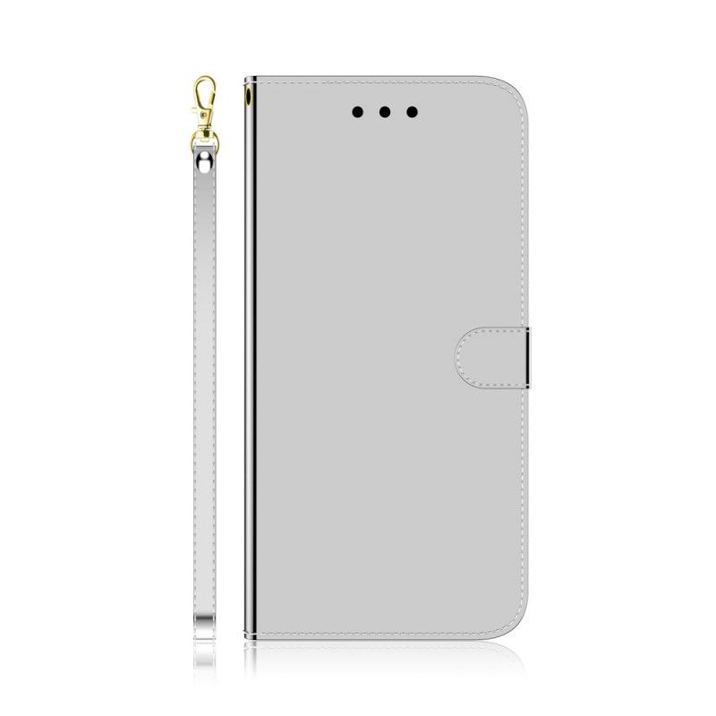 Fodral Xiaomi Redmi Note 8 Svart Spegelskydd I Imiterat Läder