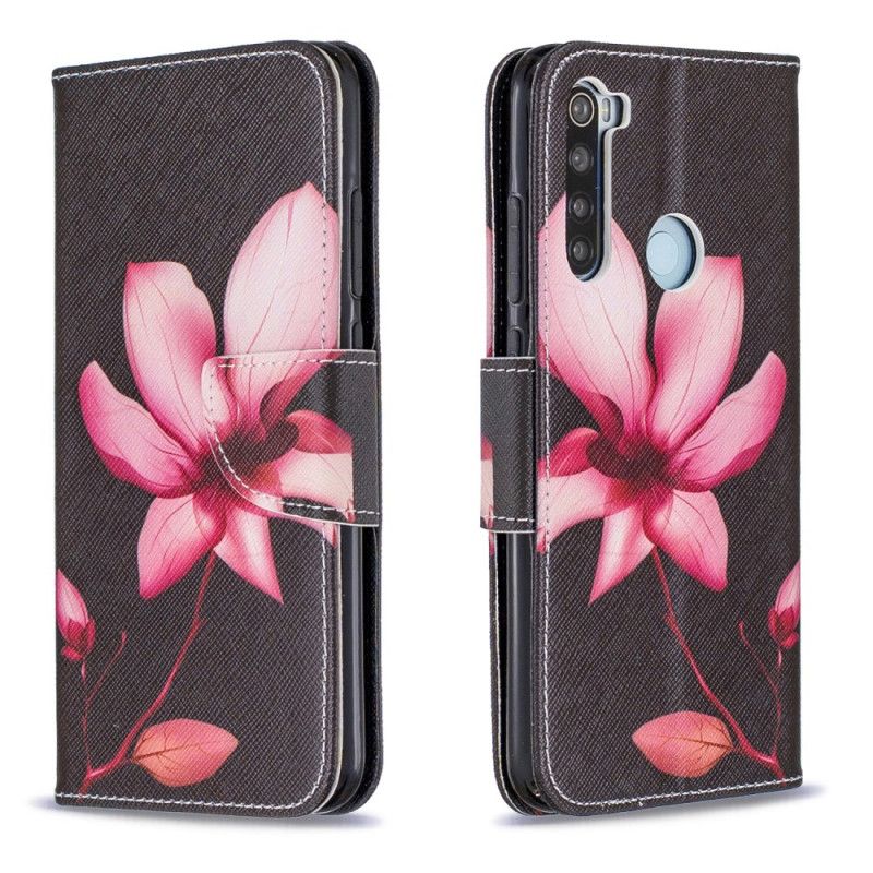 Läderfodral Xiaomi Redmi Note 8 Mobilskal Rosa Blomma