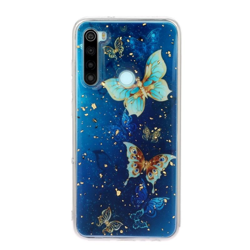 Skal för Xiaomi Redmi Note 8 Fjärilar Och Glitter