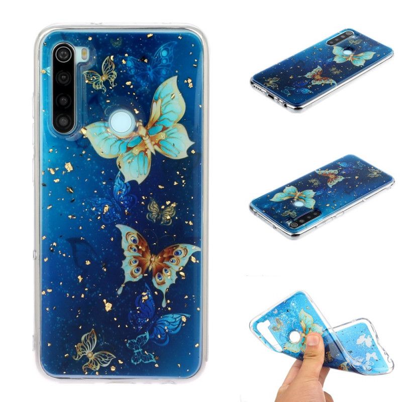 Skal för Xiaomi Redmi Note 8 Fjärilar Och Glitter