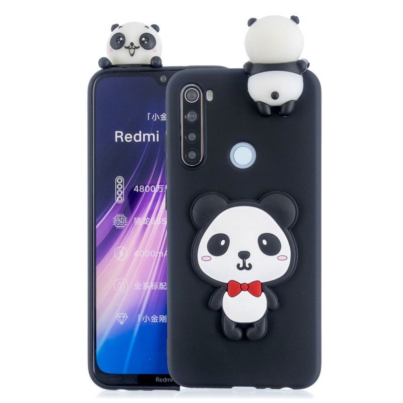 Skal Xiaomi Redmi Note 8 Röd 3D Min Panda