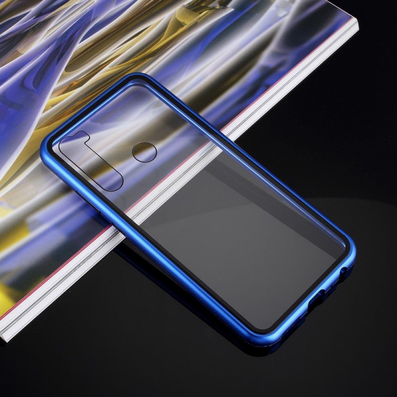 Skal Xiaomi Redmi Note 8 Svart Metallkanter I Härdat Glas