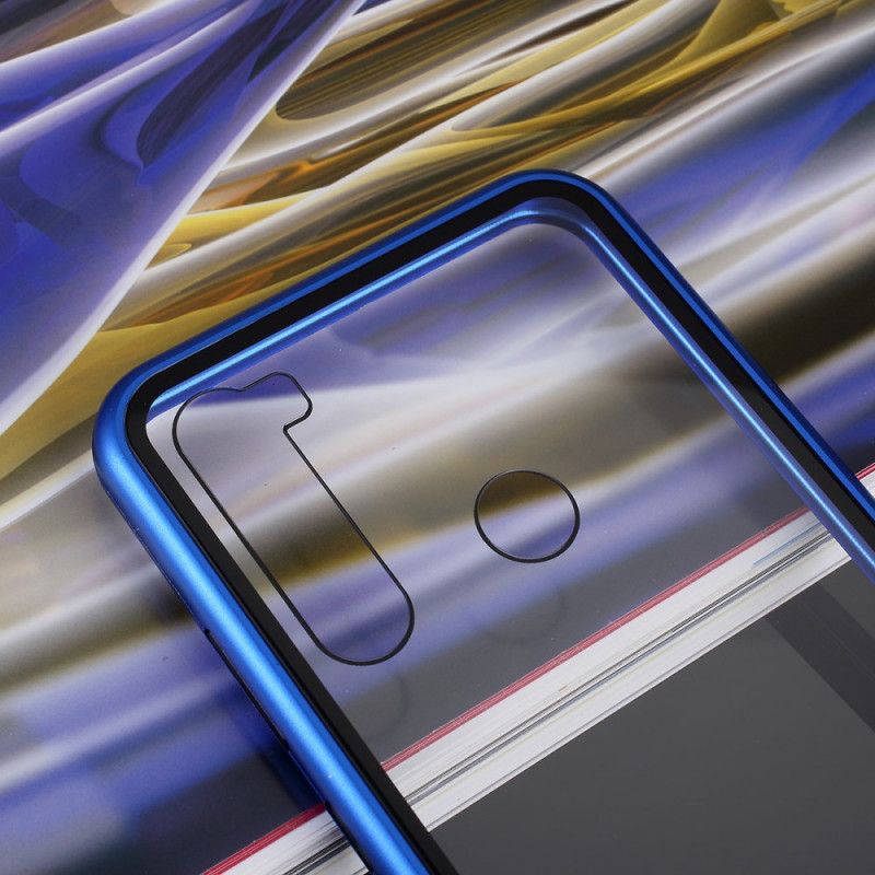 Skal Xiaomi Redmi Note 8 Svart Metallkanter I Härdat Glas