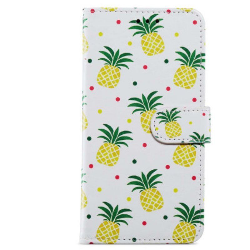 Folio-fodral Moto G73 5G Med Kedjar Strappy Ananas