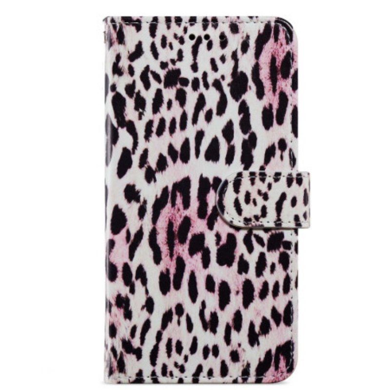 Folio-fodral Moto G73 5G Med Kedjar Strappy Leopard Style