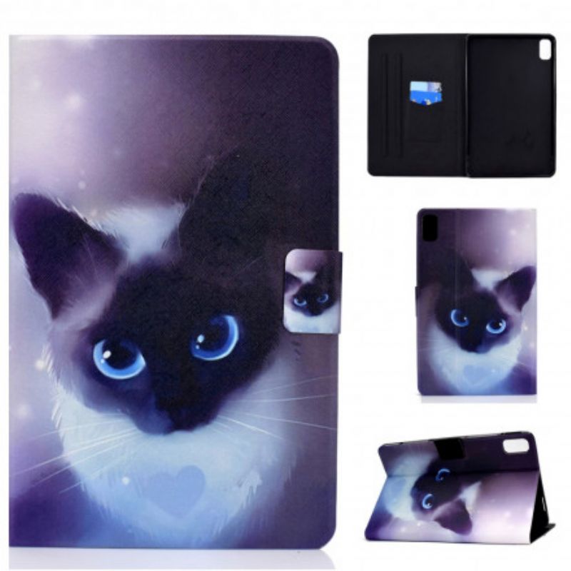 Läderskal Fodral Huawei Matepad New Blue Eyed Cat