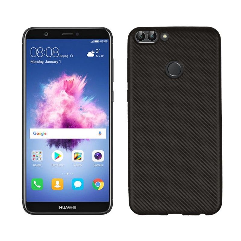 Skal Huawei P Smart Gyllene Flexibel Kolfiber