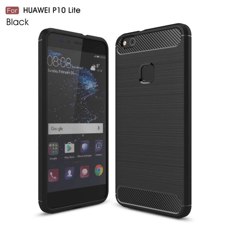 Skal Huawei P10 Lite Svart Borstad Kolfiber