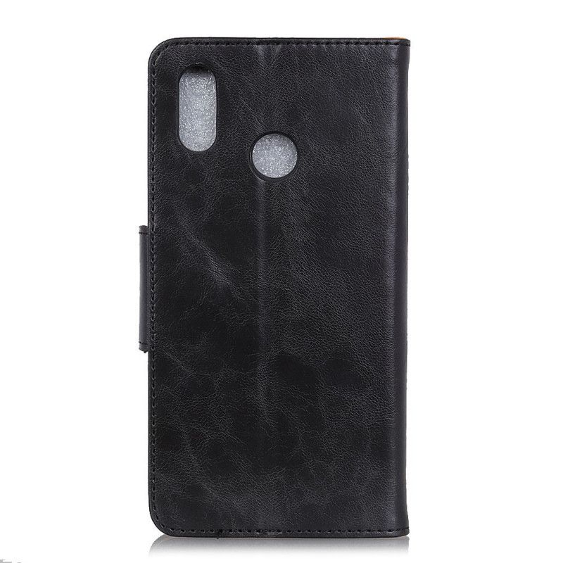 Fodral för Samsung Galaxy A10s Svart Delat Läder Reversibelt Lås