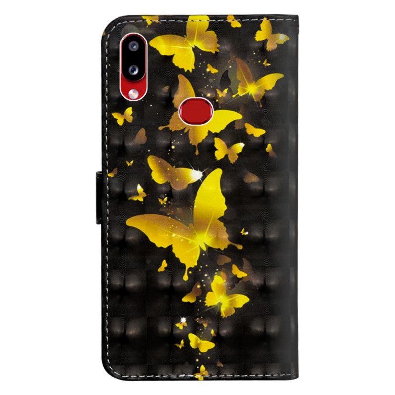 Fodral Samsung Galaxy A10s Ljusa Fläckgula Fjärilar