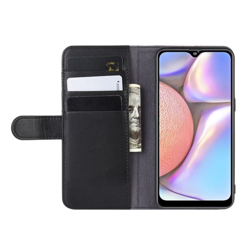 Fodral Samsung Galaxy A10s Svart Delat Läder