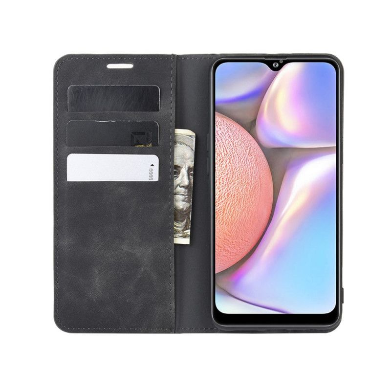 Folio-fodral Samsung Galaxy A10s Svart Mjukt Lädereffekt