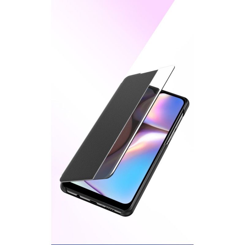 Visa Omslag Samsung Galaxy A10s Svart Texturerat Konstläder