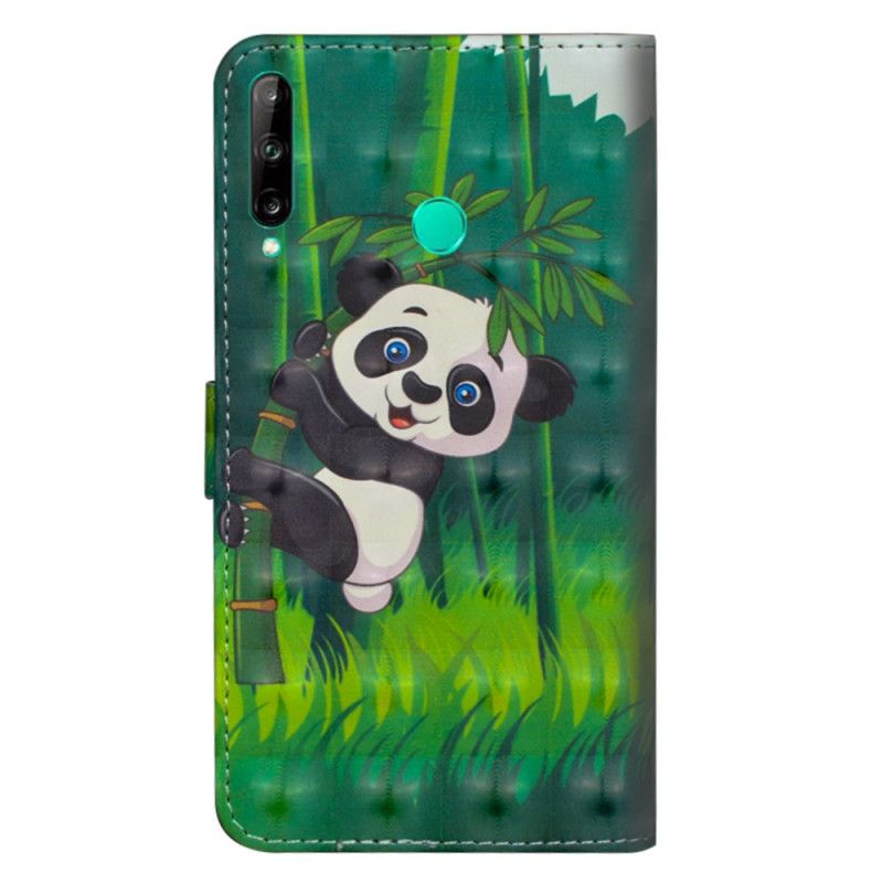 Läderfodral Huawei P40 Lite E / Y7p Mobilskal Panda Och Bambu