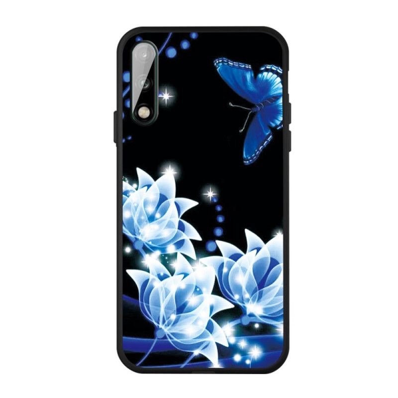 Skal Huawei P40 Lite E / Y7p Mobilskal Fjäril Och Blå Blommor