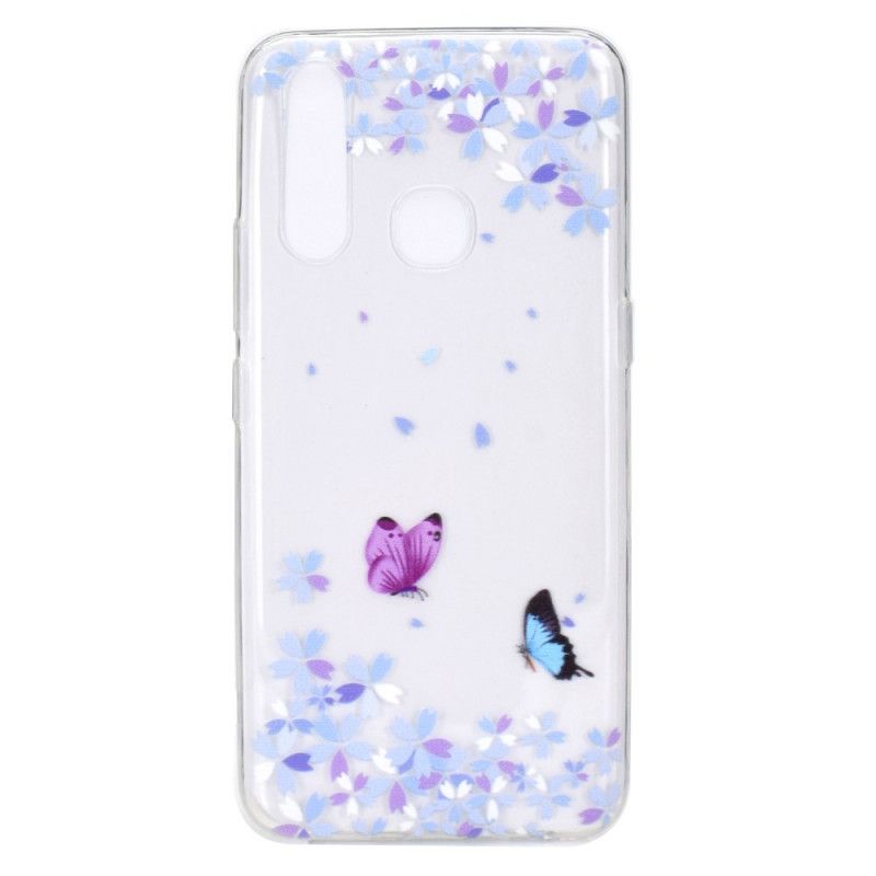 Skal Huawei P40 Lite E / Y7p Mobilskal Genomskinliga Fjärilar Och Blommor