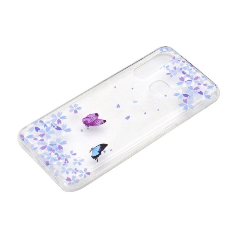 Skal Huawei P40 Lite E / Y7p Mobilskal Genomskinliga Fjärilar Och Blommor