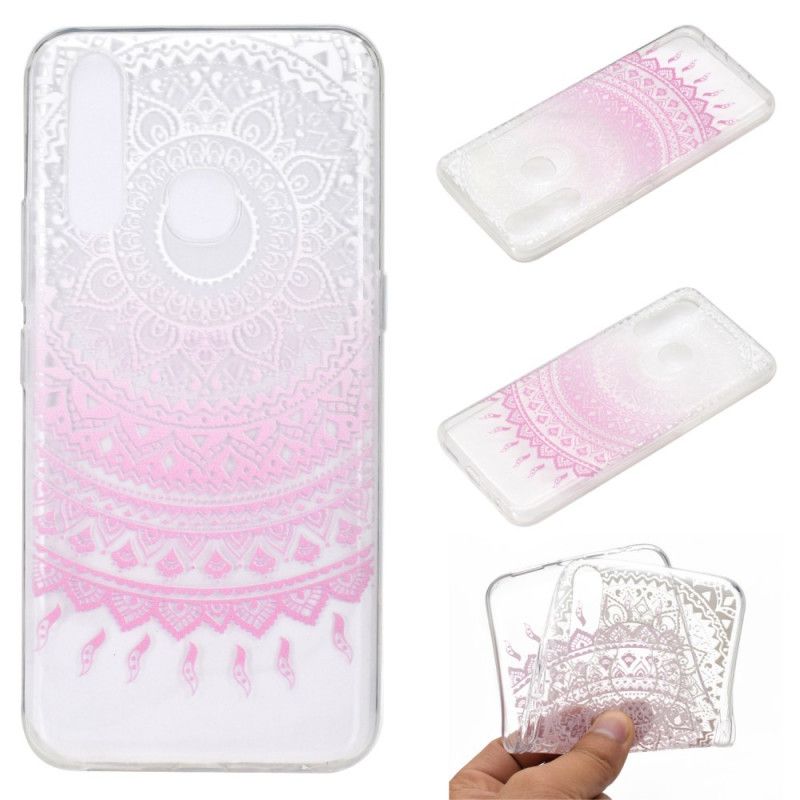 Skal Huawei P40 Lite E / Y7p Rose Transparent Färgglad Mandala