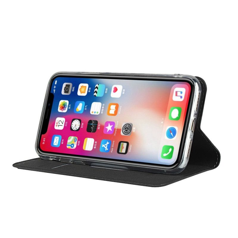 Folio-fodral iPhone X Svart Konstläder Med Rem