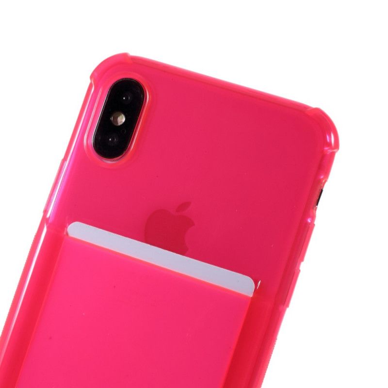 Skal för iPhone X Magenta Sladd Med Korthållare